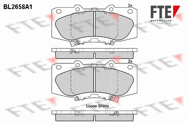 FTE BL2658A1 Sada brzdových destiček kotoučová brzda Auto Anděl