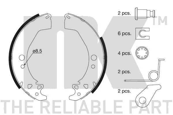 Sada brzdových čelistí
