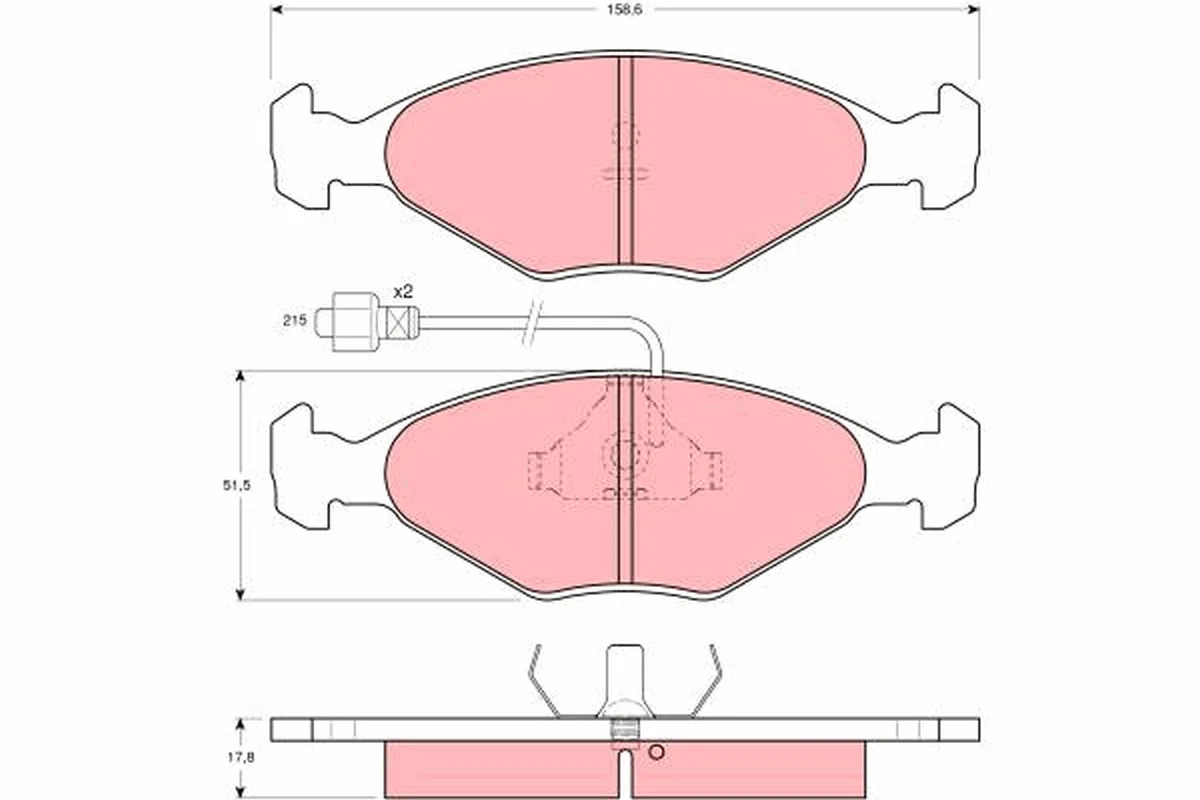 Sada brzdových destiček, kotoučová brzda