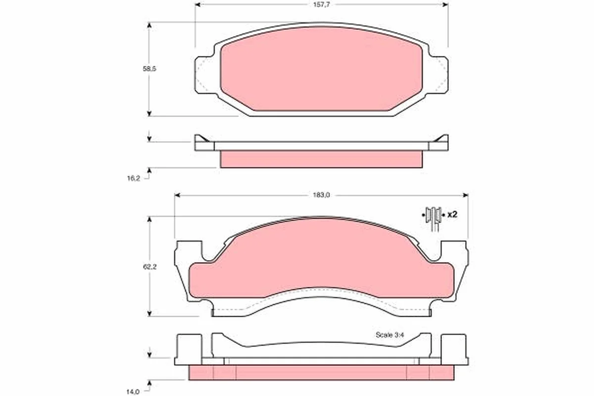 Sada brzdových destiček, kotoučová brzda