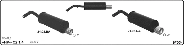Sportovní tlumicí výfukový systém
