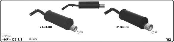 Sportovní tlumicí výfukový systém