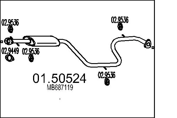 Střední tlumič výfuku