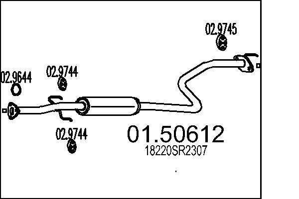 Střední tlumič výfuku