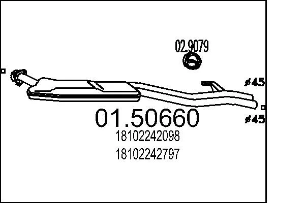 Střední tlumič výfuku