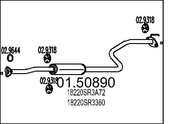 Střední tlumič výfuku