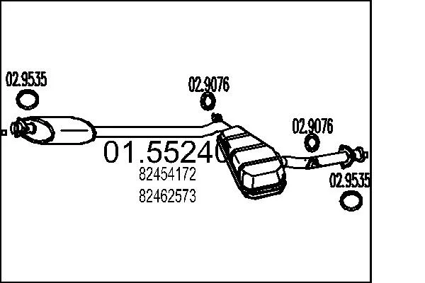 Střední tlumič výfuku