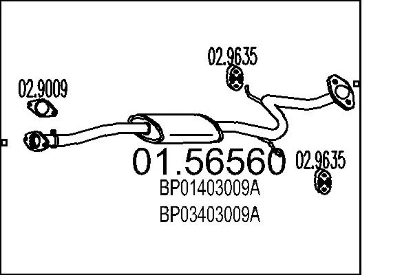 Střední tlumič výfuku