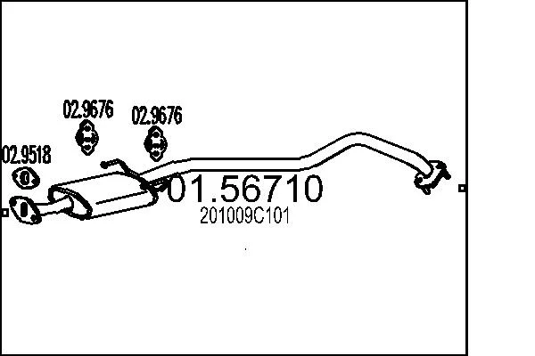Střední tlumič výfuku