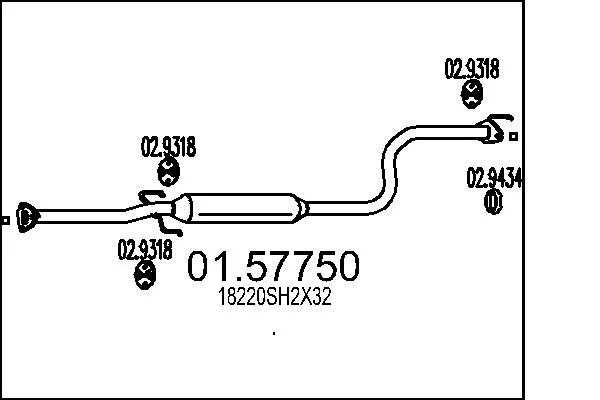 Střední tlumič výfuku