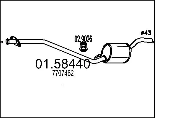 Střední tlumič výfuku