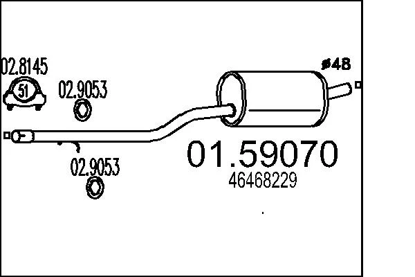 Střední tlumič výfuku