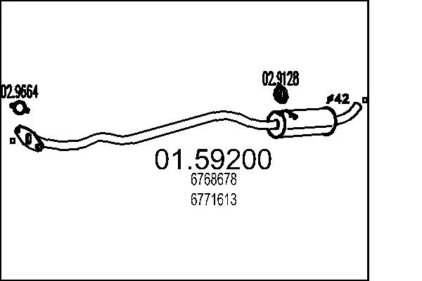 Střední tlumič výfuku