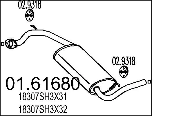 Zadní tlumič výfuku