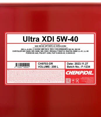 Motorový olej Chempioil Ultra XDI 5W-40
