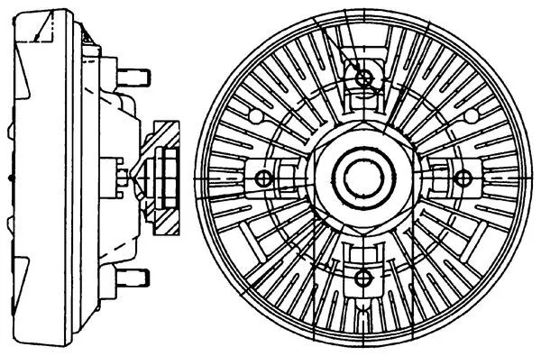 Spojka, větrák chladiče