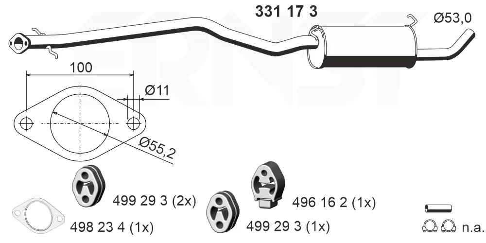 Střední tlumič výfuku