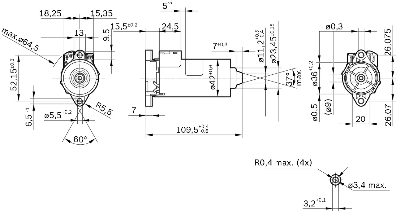 Stavěcí prvek, regulace sklonu světlometů