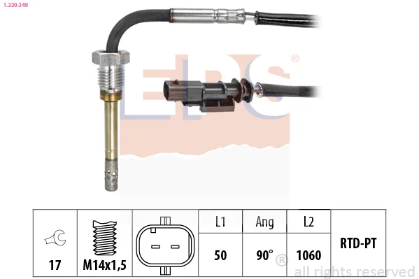 Čidlo, teplota výfukových plynů Made in Italy - OE Equivalent
