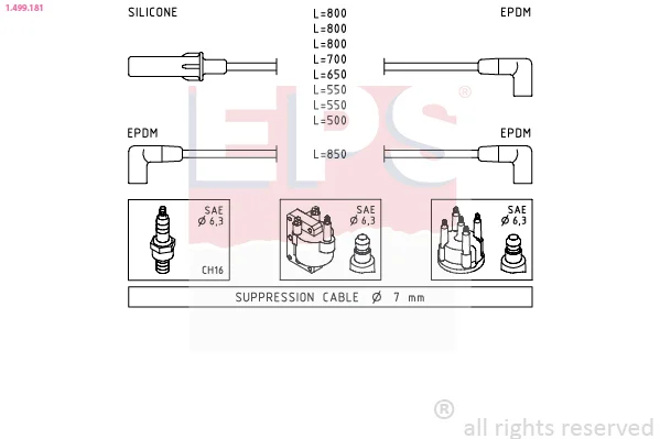 Sada kabelů pro zapalování Made in Italy - OE Equivalent