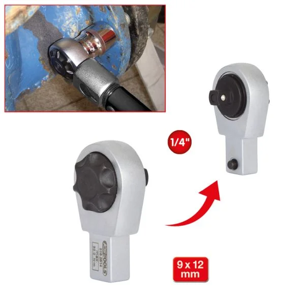 Nástavec, přepínací hlava ráčny, momentový klíč