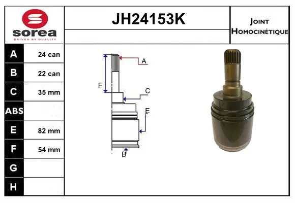 Sada kloubů, hnací hřídel